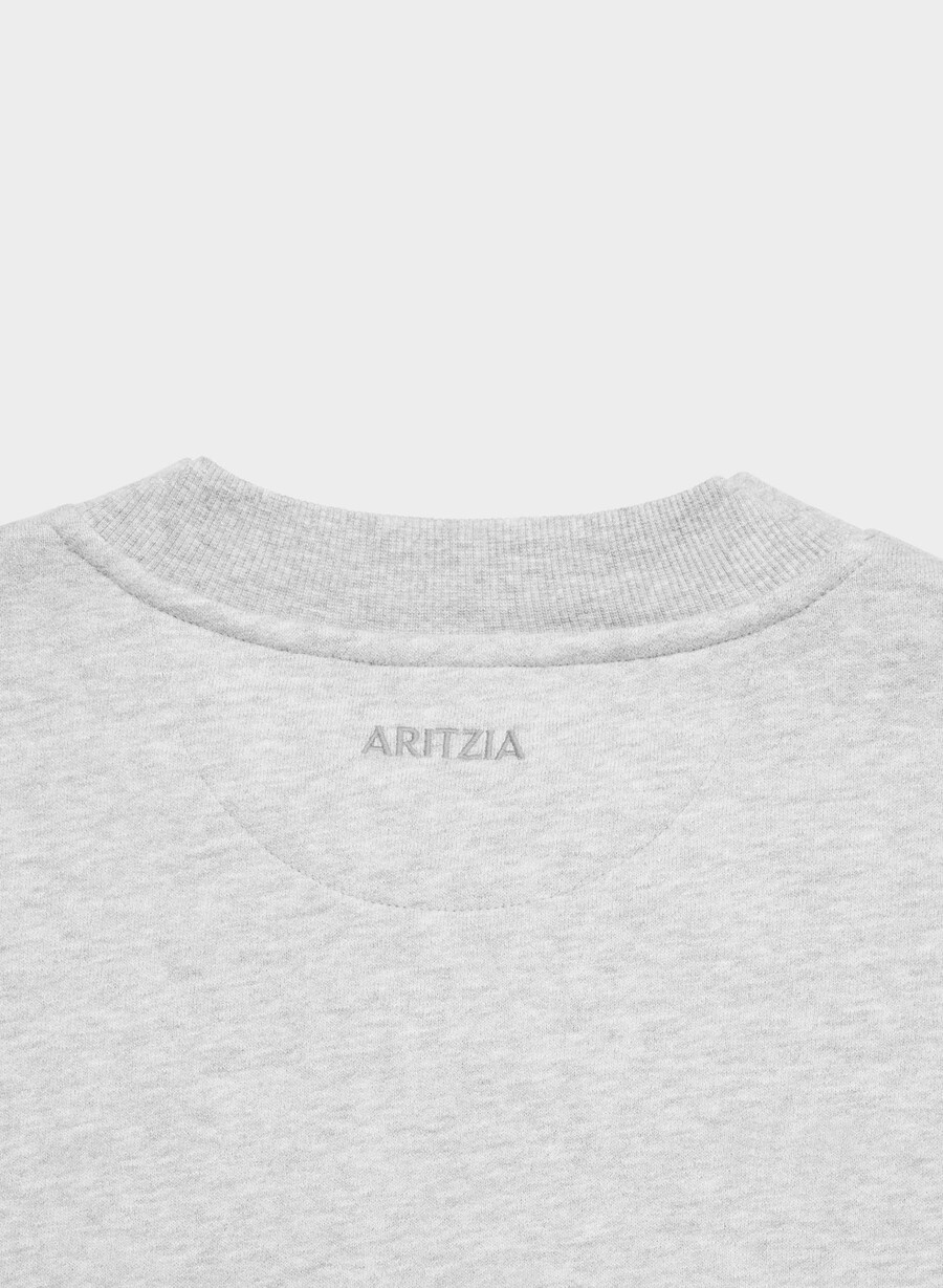 cozy sweatfleece boyfriend v-neck sweatshirt heather chrome