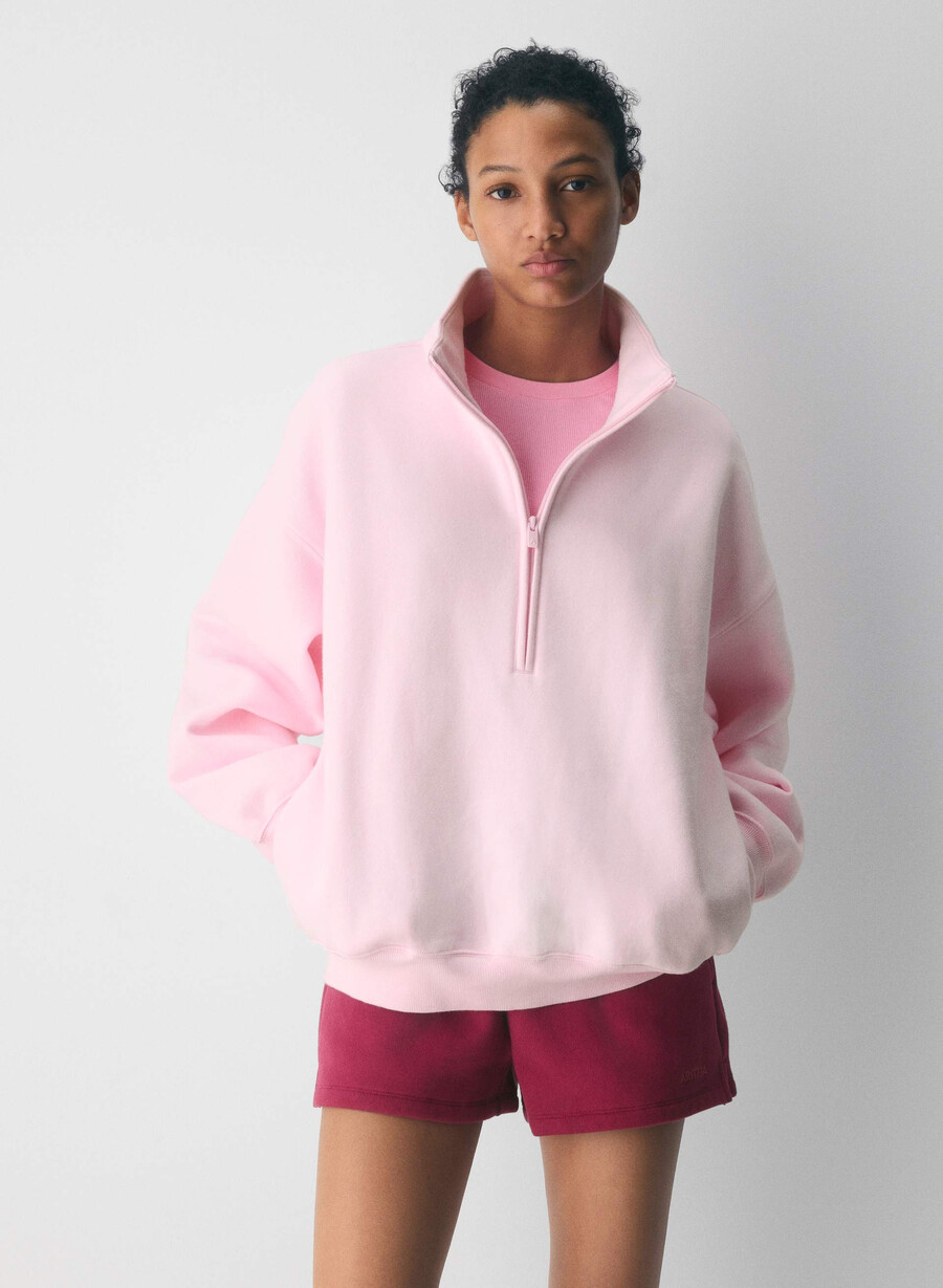 cozy sweatfleece mega 12 zip villa pink