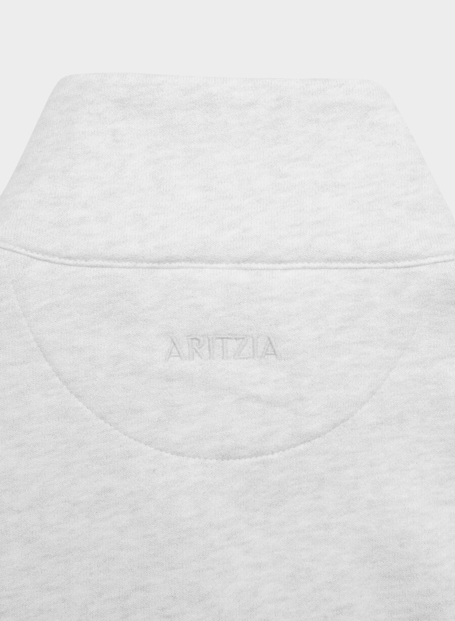 cozy sweatfleece mega zip-up heather cloud white