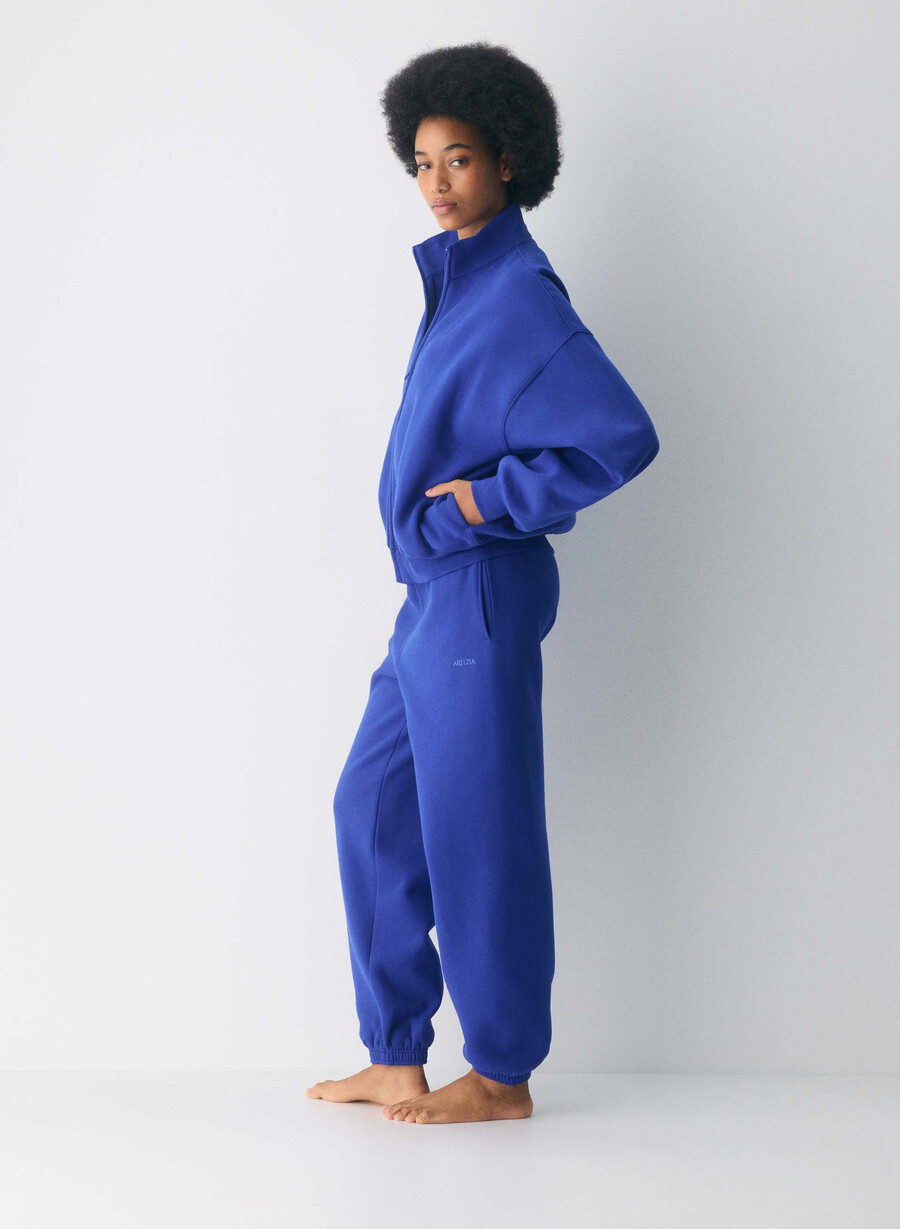 cozy sweatfleece mega zip-up ablaze blue