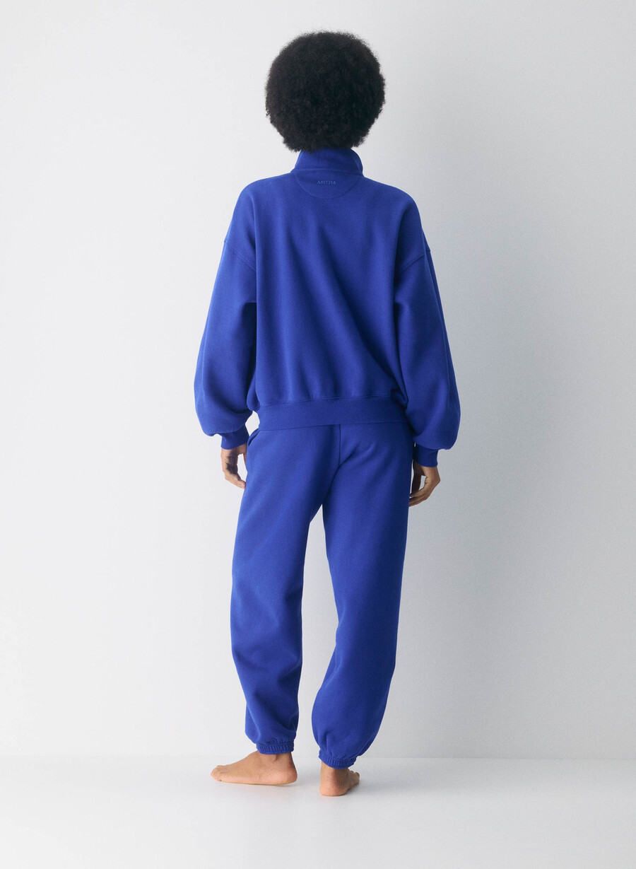 cozy sweatfleece mega zip-up ablaze blue