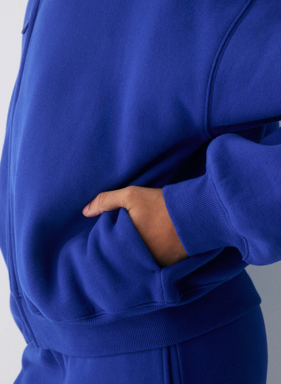 cozy sweatfleece mega zip-up ablaze blue