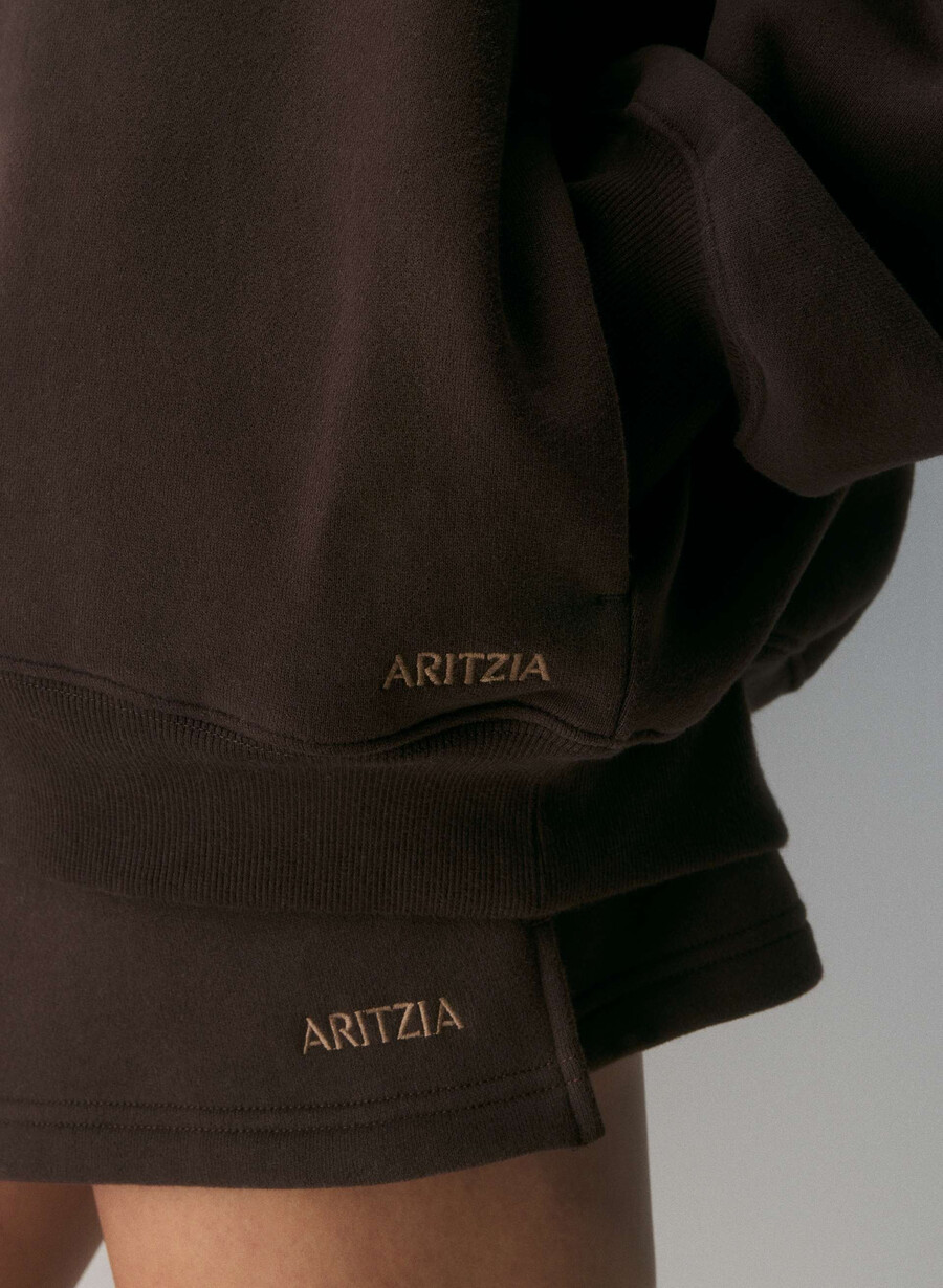 cozy sweatfleece mega funnel neck rich mocha brown