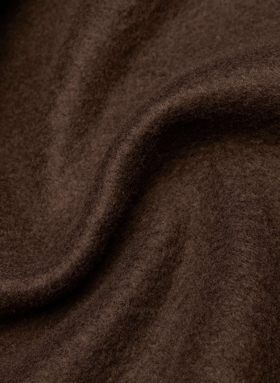 cozy sweatfleece mega funnel neck rich mocha brown