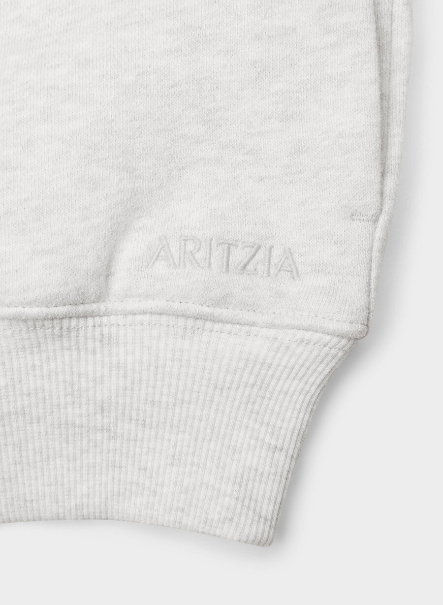 cozy sweatfleece mega funnel neck heather cloud white