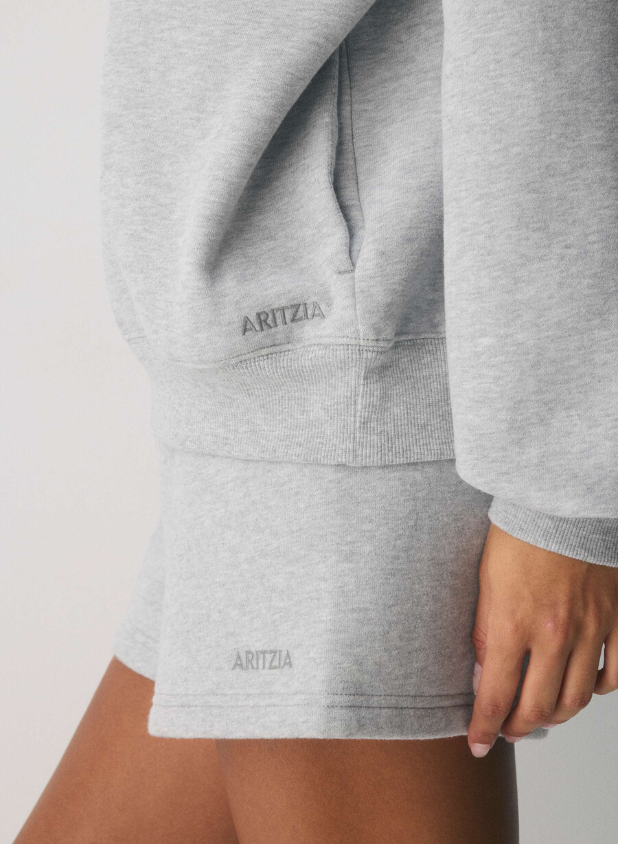 cozy sweatfleece mega funnel neck heather chrome