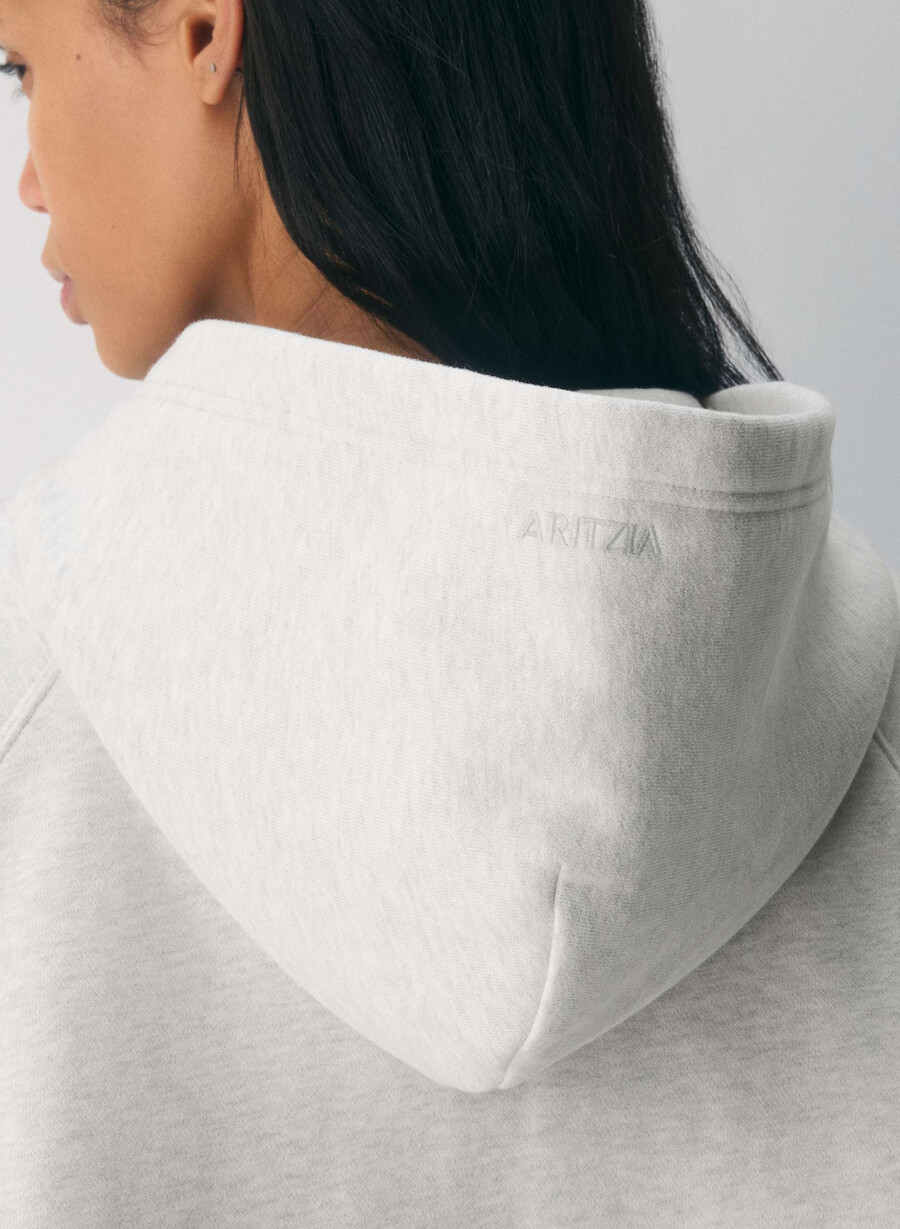 cozy sweatfleece mega raglan zip hoodie heather cloud white