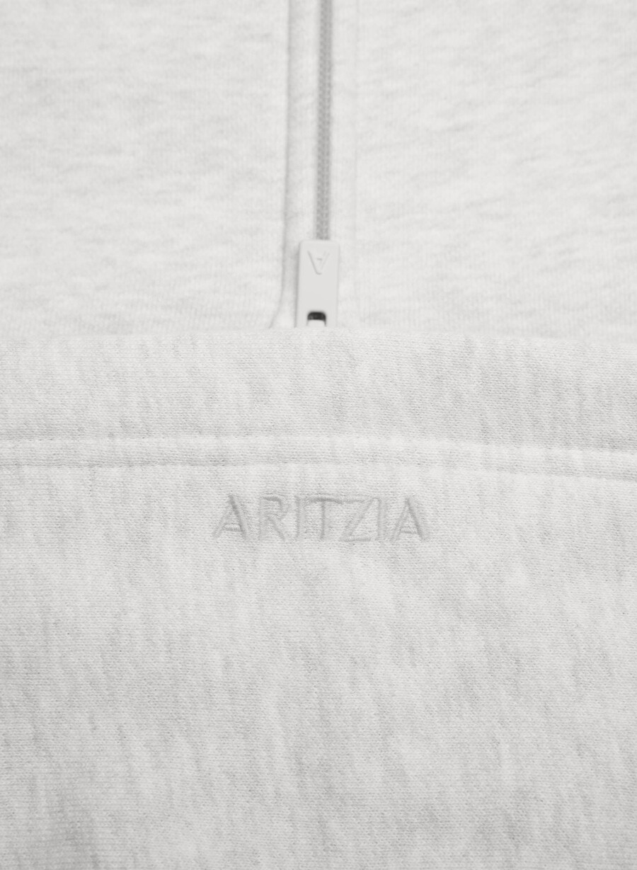 cozy sweatfleece mega raglan zip hoodie heather cloud white