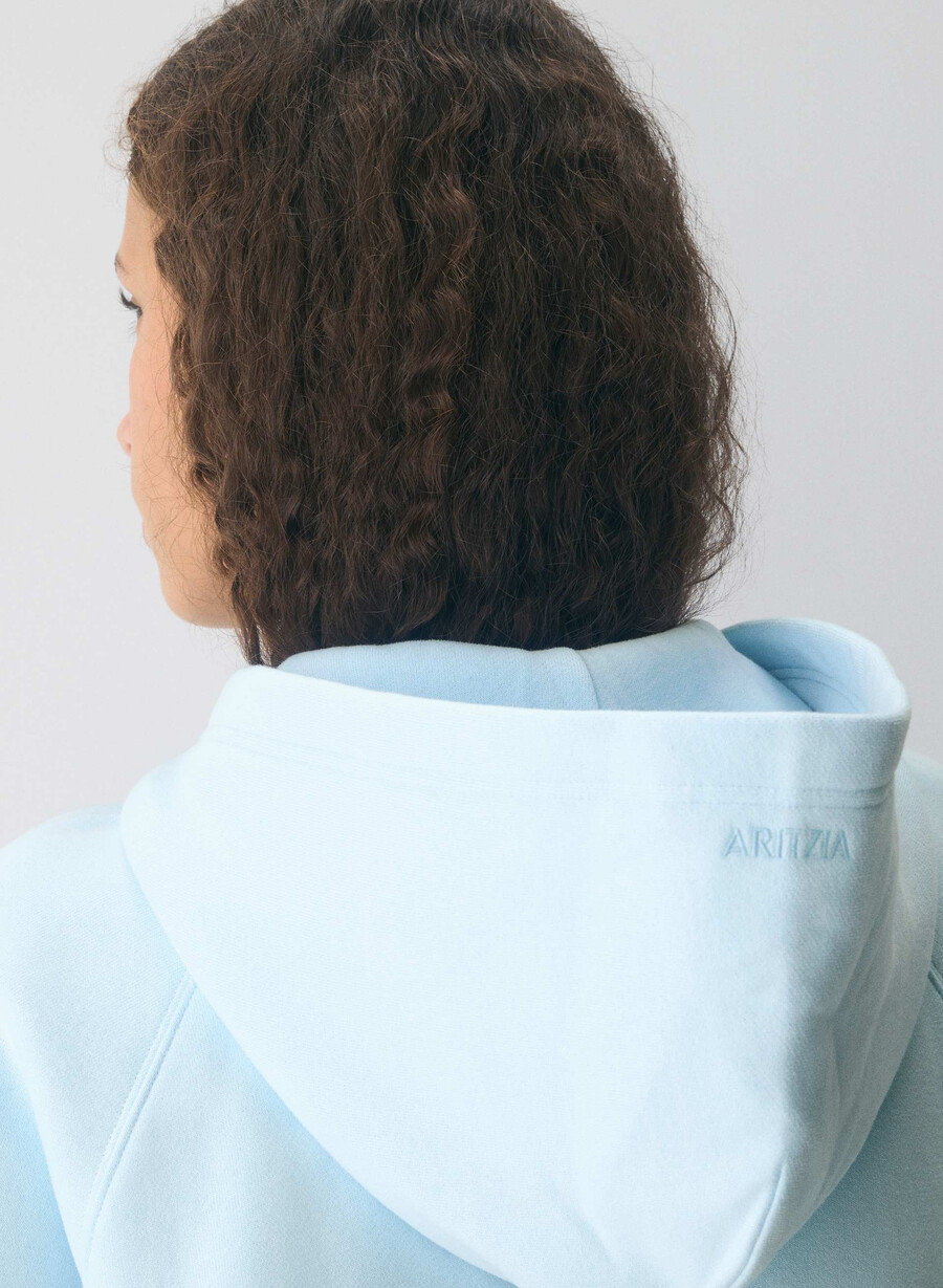 cozy sweatfleece mega raglan zip hoodie villa blue