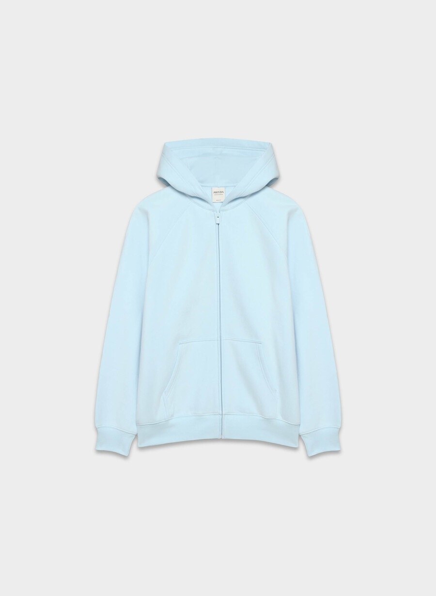 cozy sweatfleece mega raglan zip hoodie villa blue