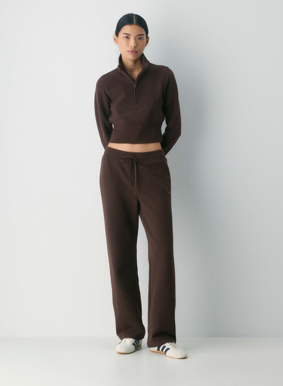 cozy sweatfleece snug banded sweatpant rich mocha brown