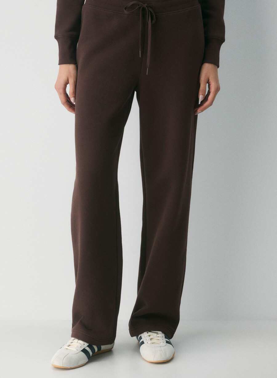 cozy sweatfleece snug banded sweatpant rich mocha brown