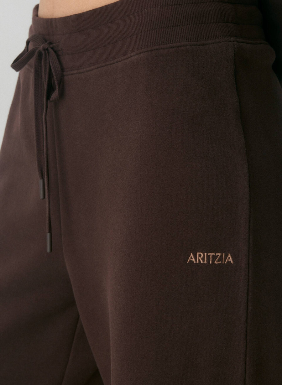 cozy sweatfleece snug banded sweatpant rich mocha brown