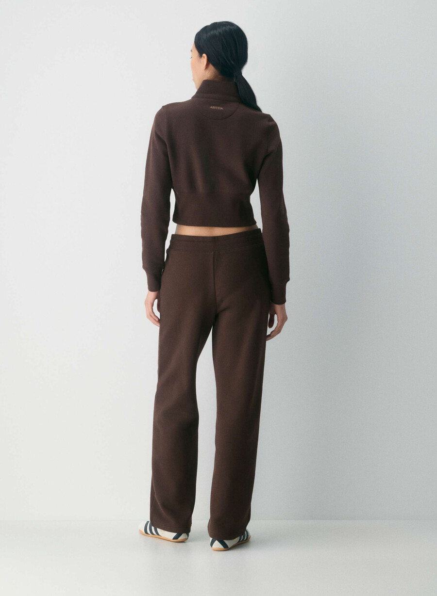 cozy sweatfleece snug banded sweatpant rich mocha brown