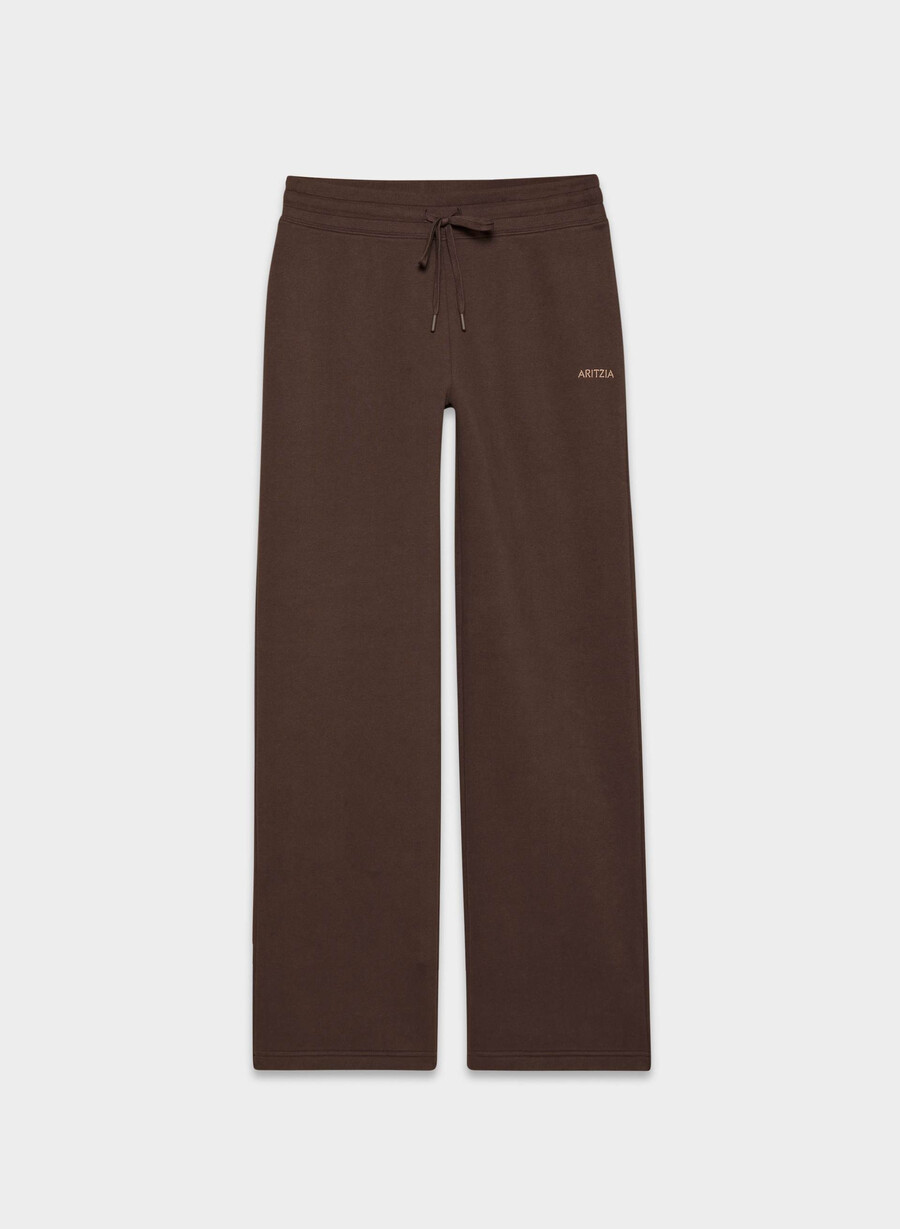 cozy sweatfleece snug banded sweatpant rich mocha brown