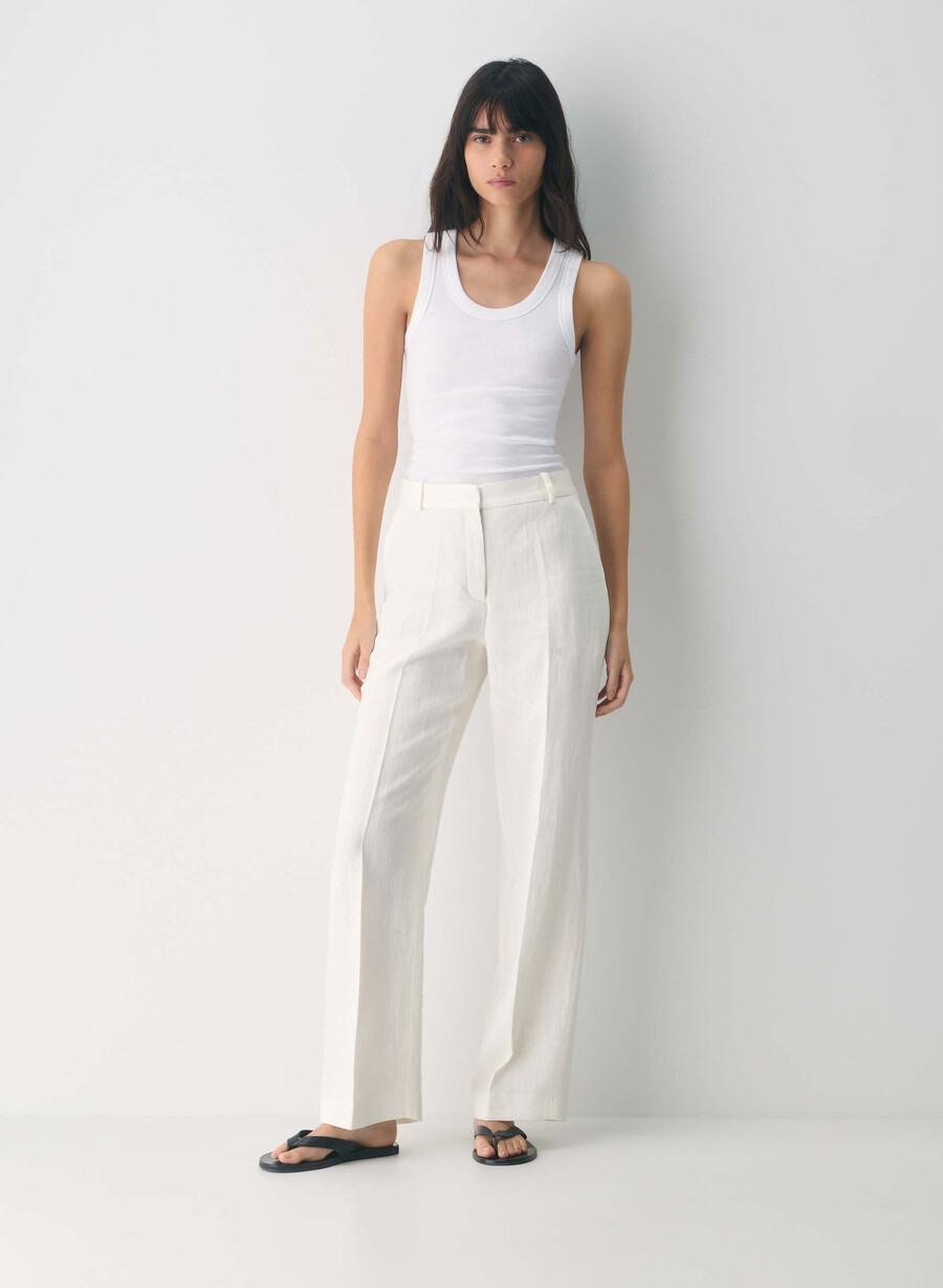 new agency pant - linen light birch