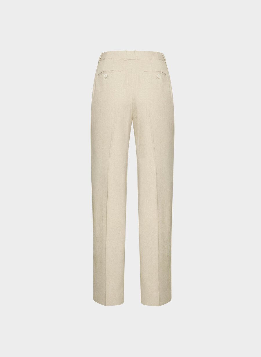 new agency pant - linen parchment beige