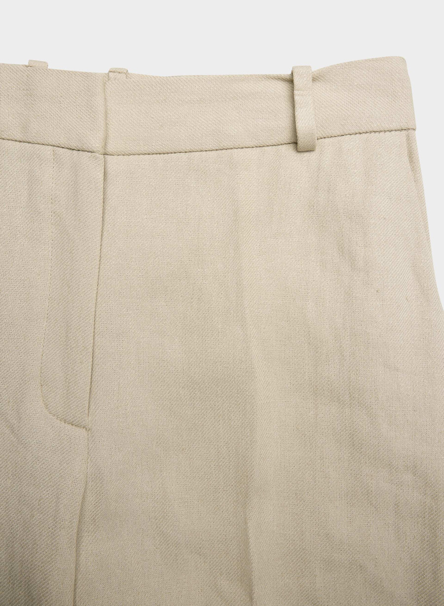 new agency pant - linen parchment beige