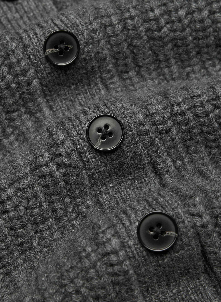 lantern wool cashmere cardigan heather charcoal