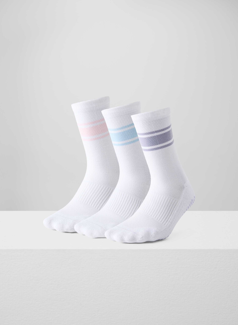softset studio pro crew sock 3-pack whtvl pk vl blwr