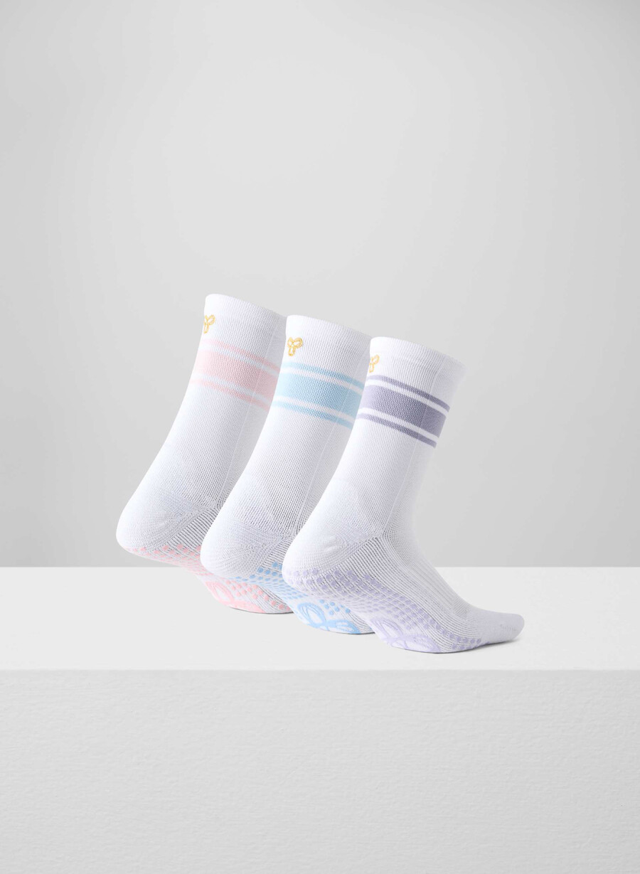 softset studio pro crew sock 3-pack whtvl pk vl blwr