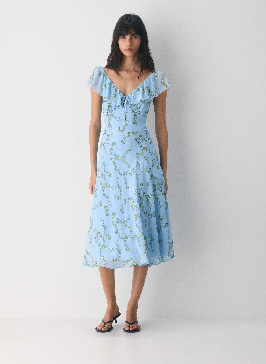 apostrophe dress pstcrd blue multi