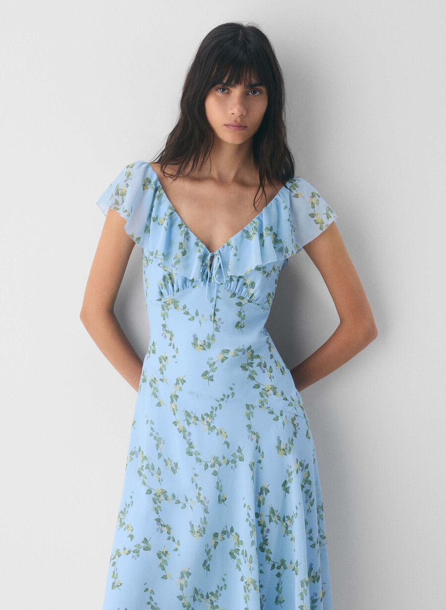 apostrophe dress pstcrd blue multi