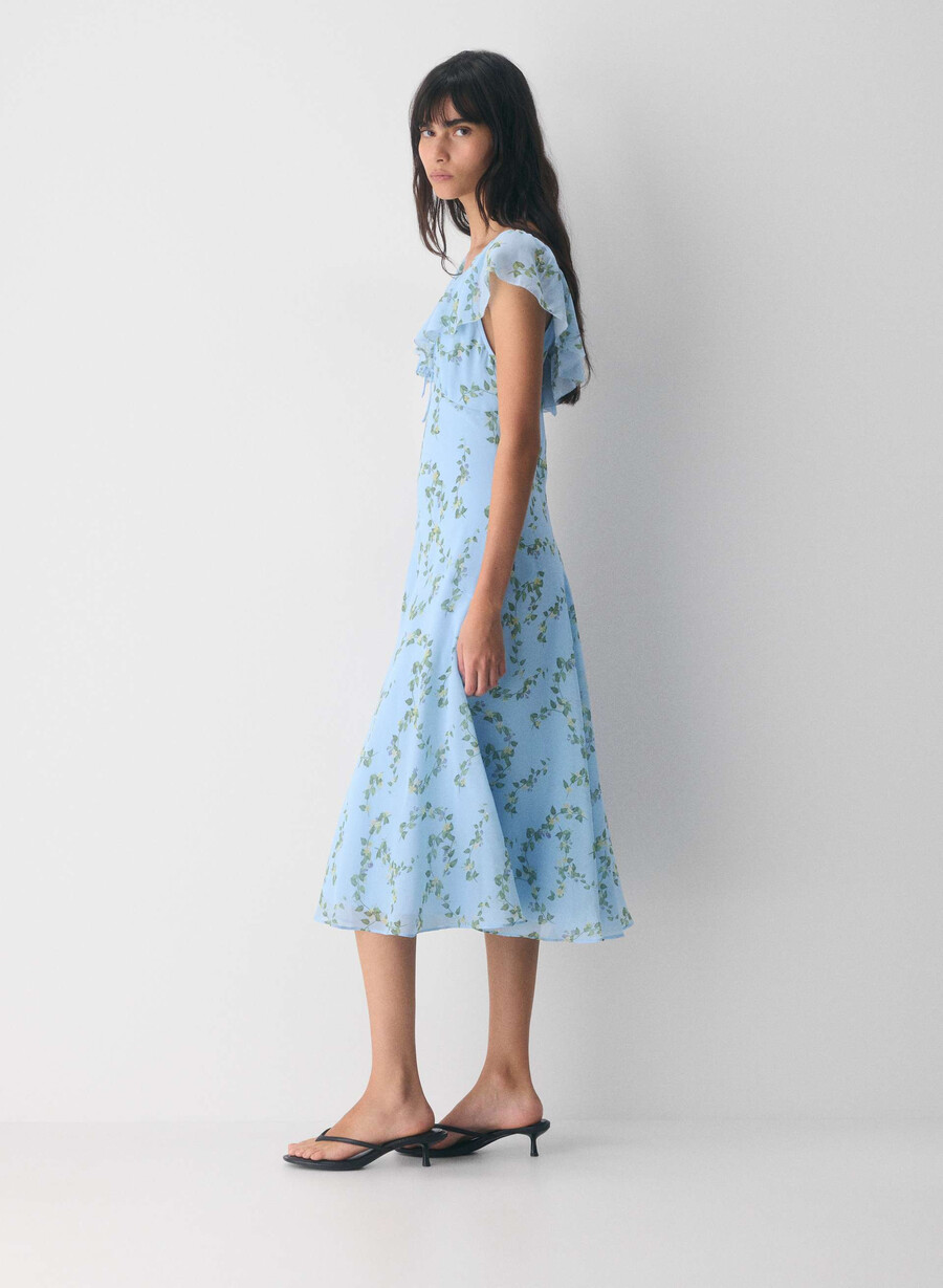 apostrophe dress pstcrd blue multi