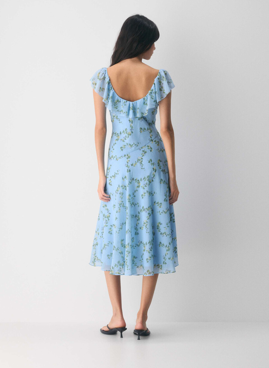 apostrophe dress pstcrd blue multi