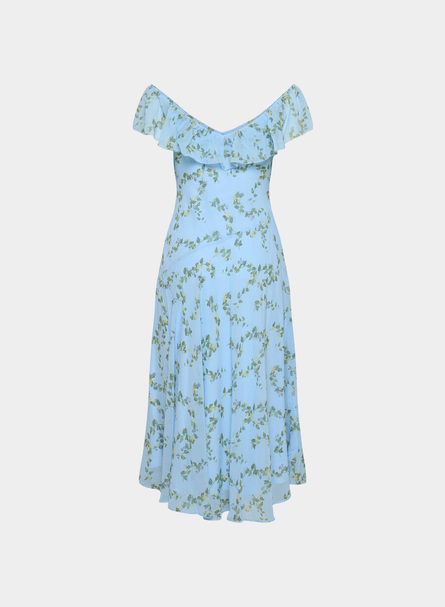 apostrophe dress pstcrd blue multi