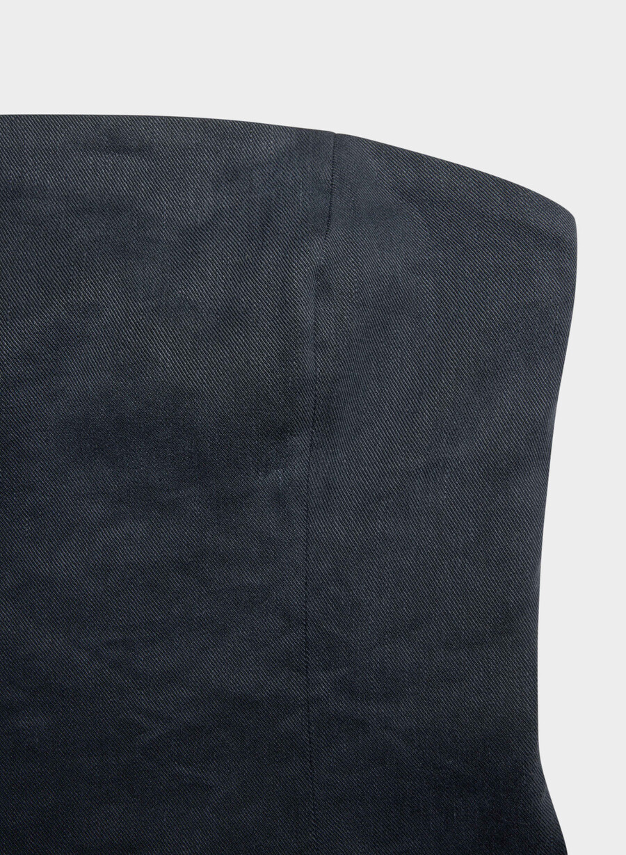 posh linen tube top dark night navy