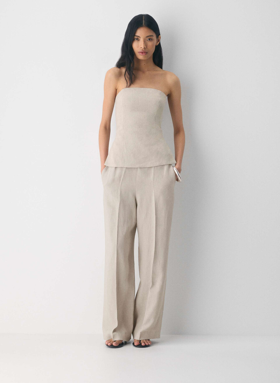 posh linen tube top undyed dark ecru