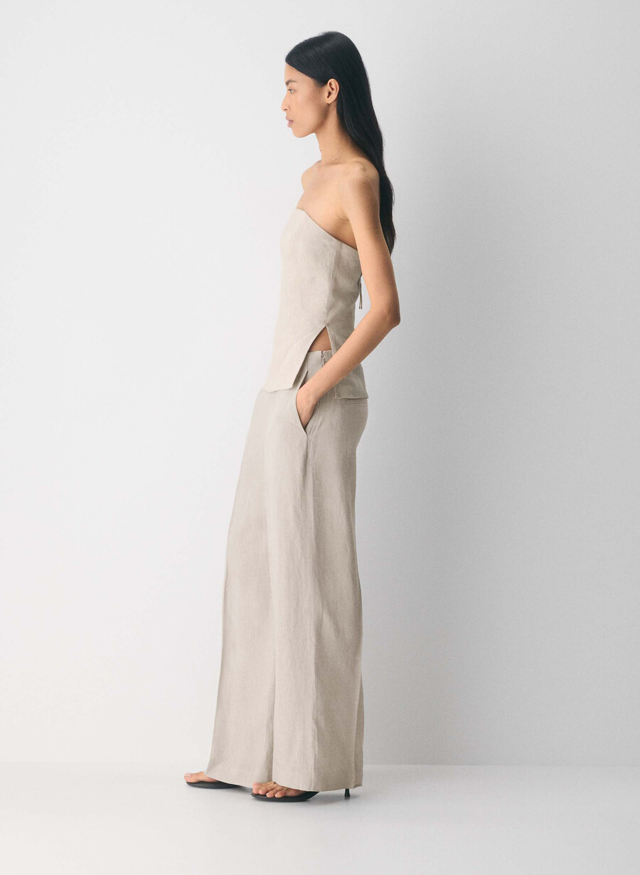 posh linen tube top undyed dark ecru