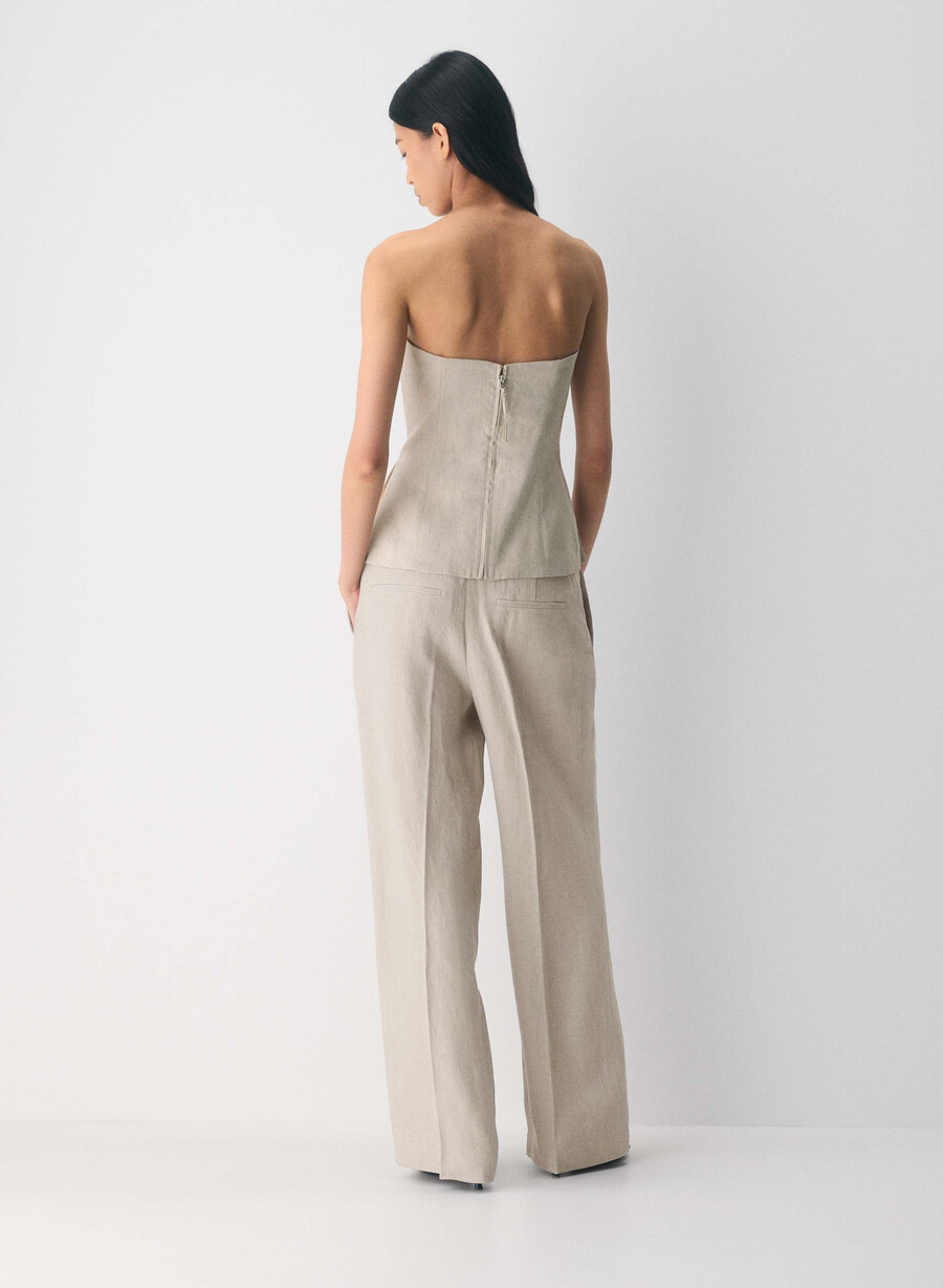posh linen tube top undyed dark ecru