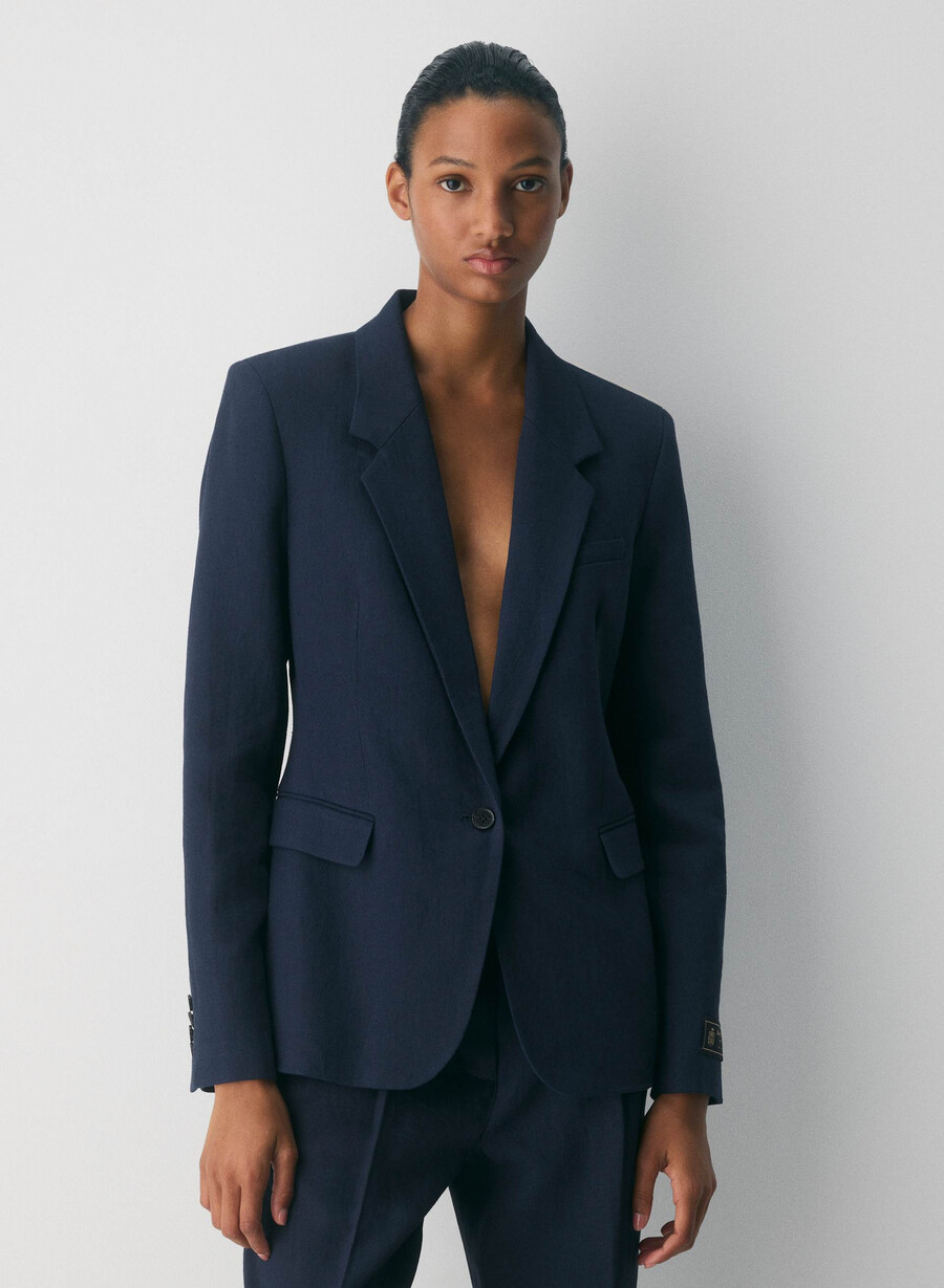 producer blazer - linen admiral
