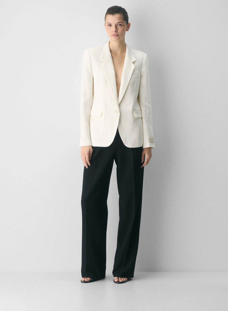 producer blazer - linen light birch