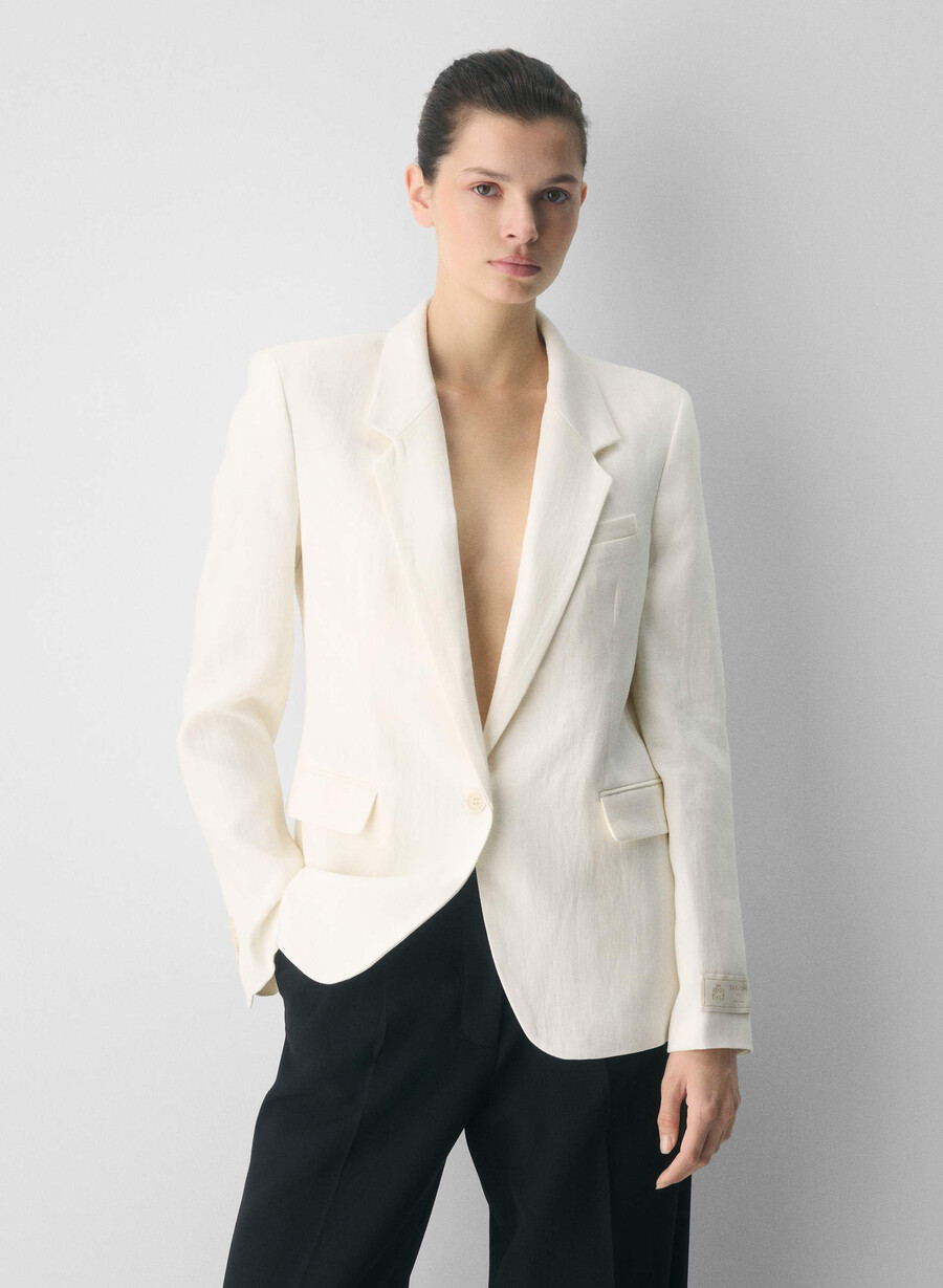 producer blazer - linen light birch