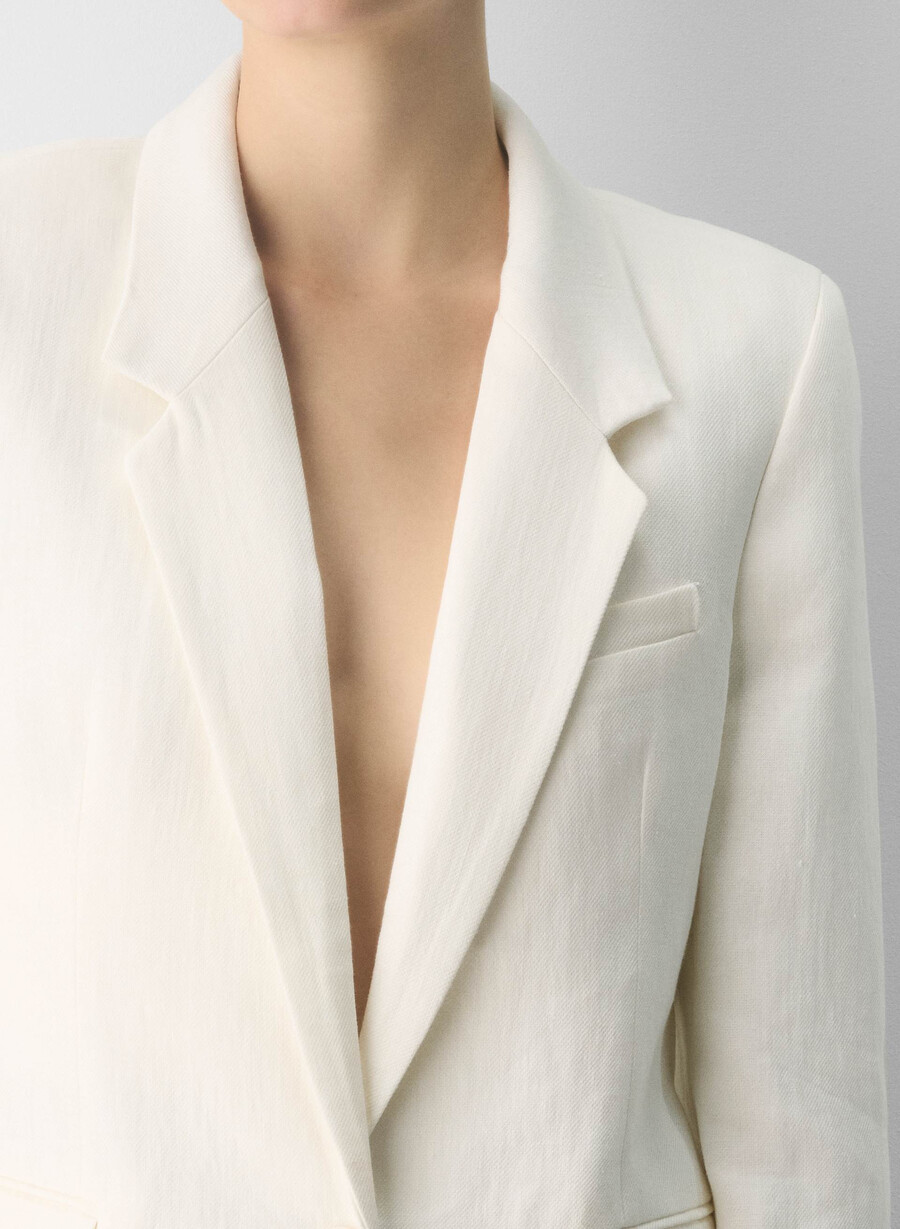 producer blazer - linen light birch