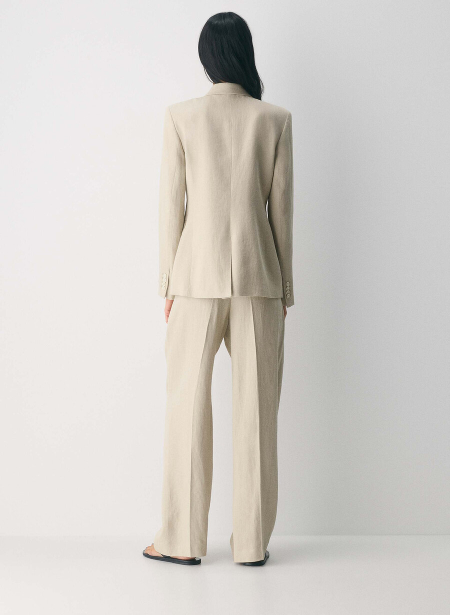 producer blazer - linen parchment beige