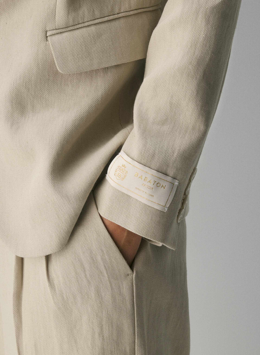 producer blazer - linen parchment beige