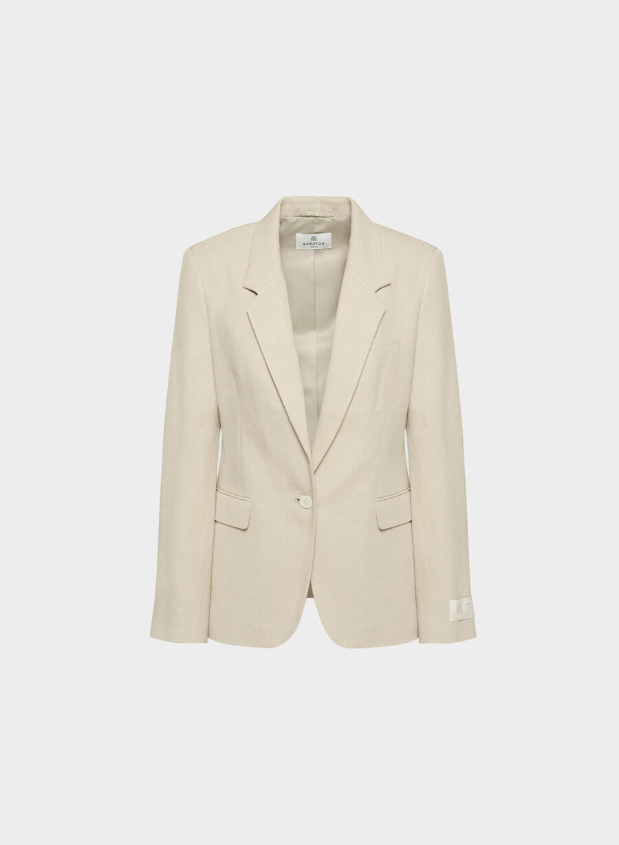 producer blazer - linen parchment beige