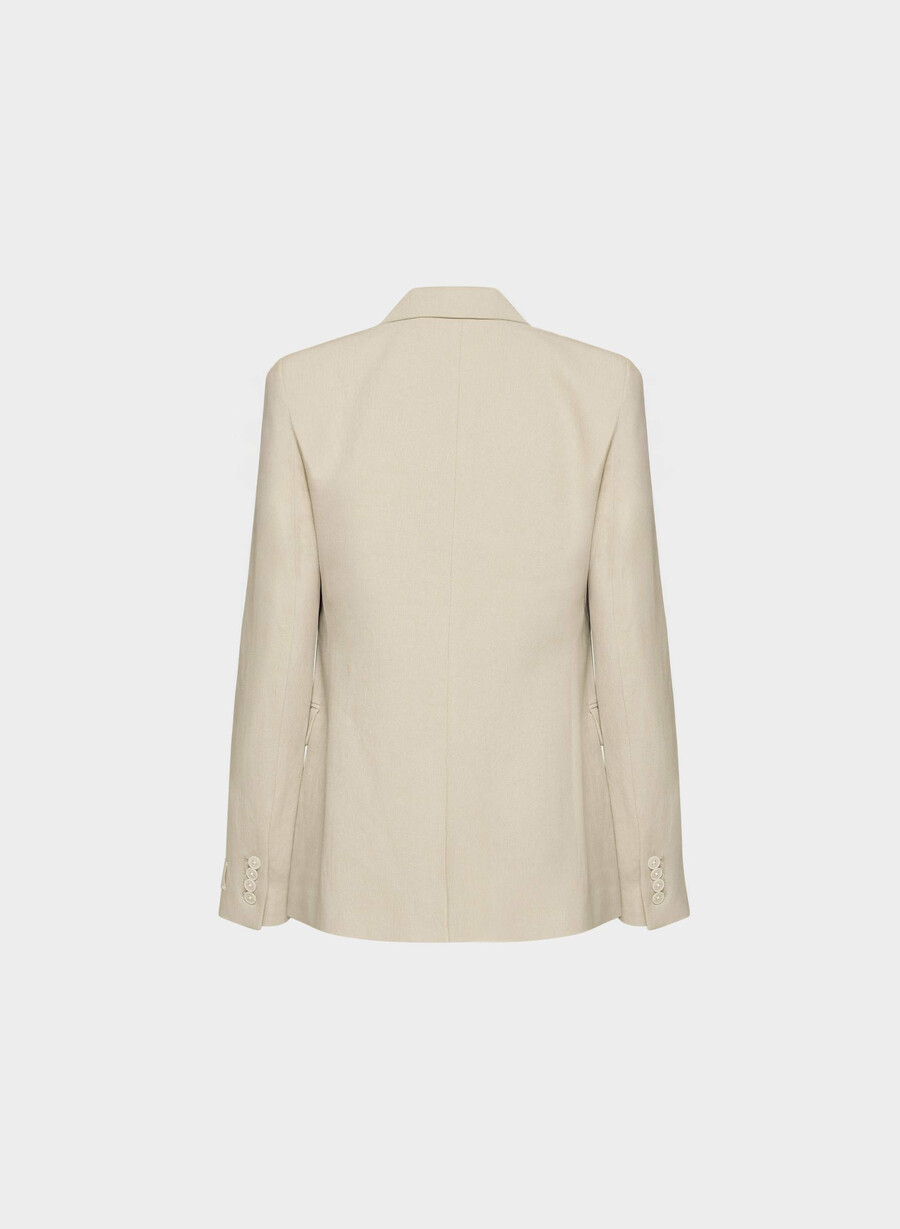producer blazer - linen parchment beige