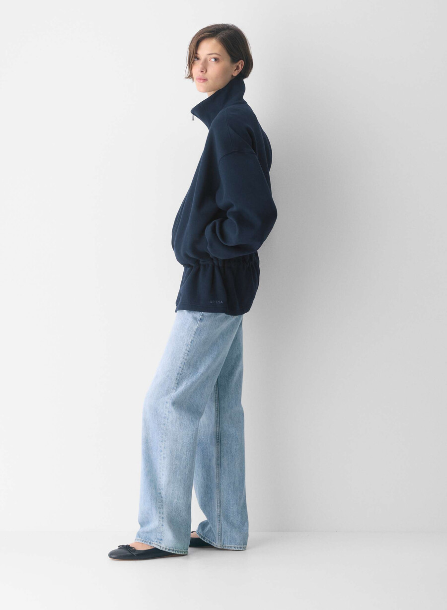 cozy sweatfleece mega cinch zip-up admiral