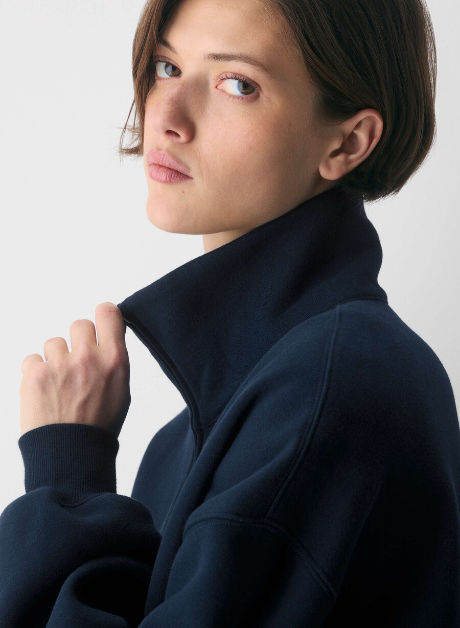 cozy sweatfleece mega cinch zip-up admiral
