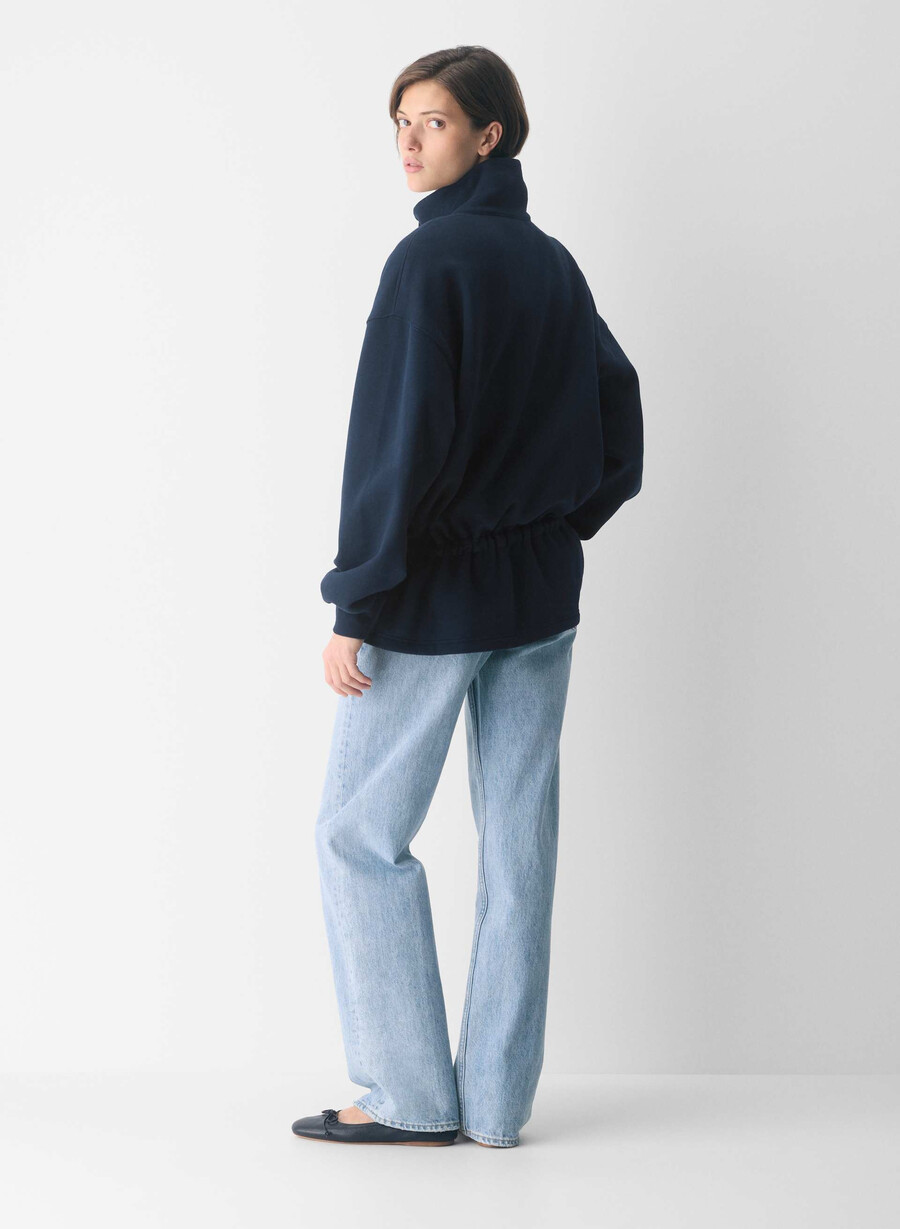 cozy sweatfleece mega cinch zip-up admiral
