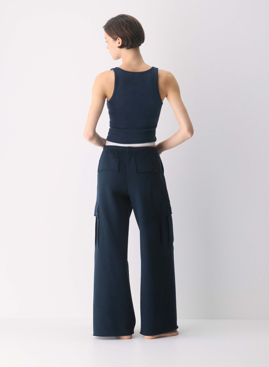 cozy sweatfleece mega cargo flutter sweatpant admiral