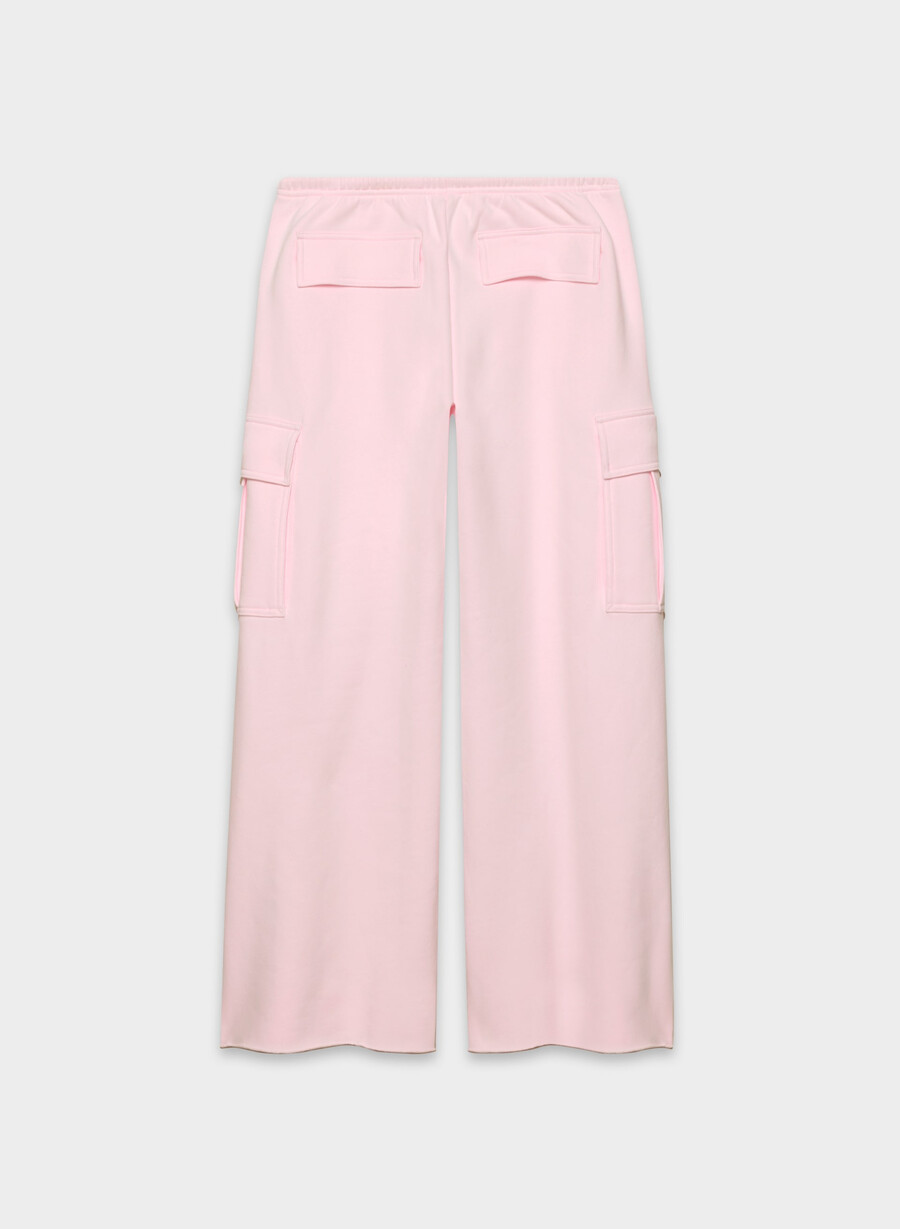 cozy sweatfleece mega cargo flutter sweatpant villa pink