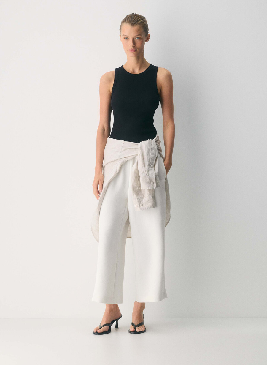the lodge pant cropped - crepette light birch