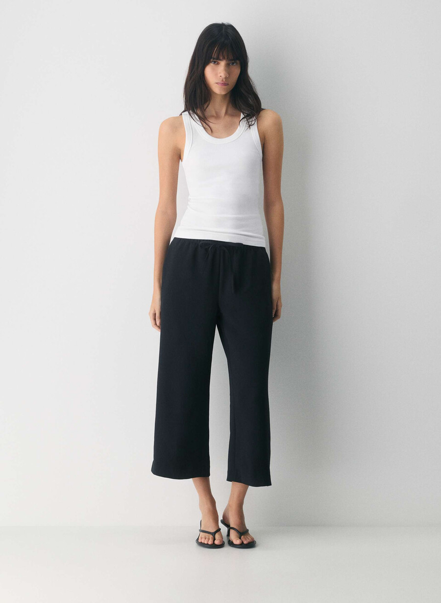 the lodge pant cropped - crepette black