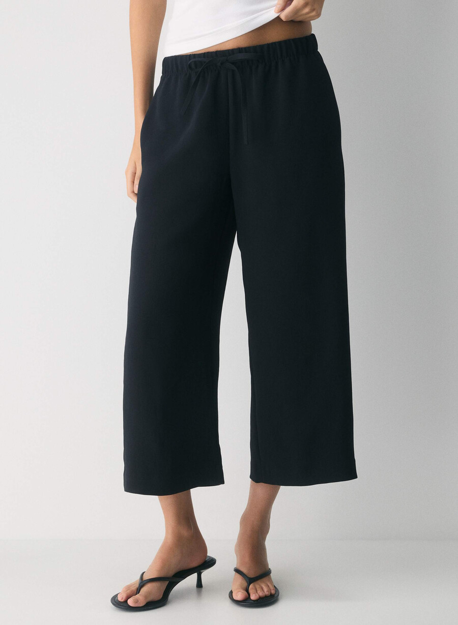 the lodge pant cropped - crepette black